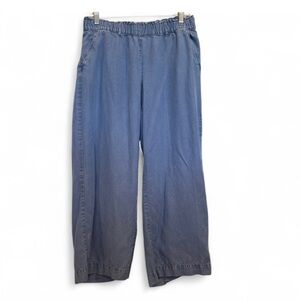 LOFT Blue Ankle Cropped Pants Relaxed Fit